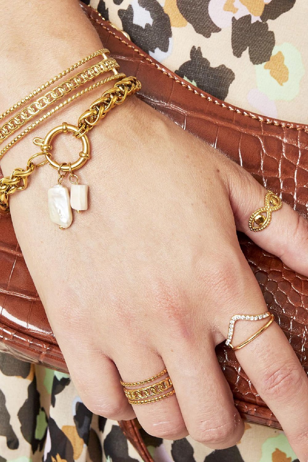 Bracelet Chain Quinn Couleur or Acier inoxydable h5Image2